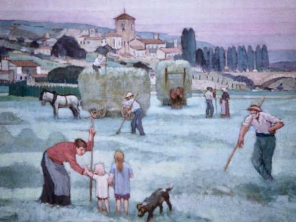 Adolphe Valette Farm oil , Manchester artist- Robert Perera Fine Art Ltd